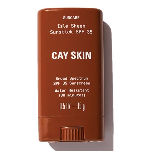 Cay Skin Isle Invisible Sunstick SPF 35 – Travel Size Broad Spectrum Face Sunscreen for On-the-Go Protection – Hydrating, Reef Safe Lotion with Natural Finish for All Skin Types – 0.5 oz