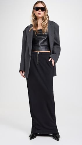 Sami Miro Vintage Women's Porterhouse Maxi Skirt in French Terry, Black, M