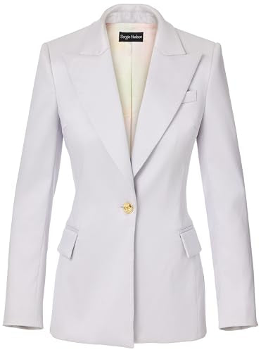 Sergio Hudson, SB Peak Lapel Blazer, 8, Silver