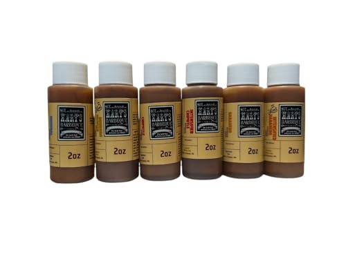 SGT. Hart’s BBQ Sauce Mini Sampler 6 Flavor Pack (Original, Chipotle, Habanero, Bourbon Infused, Intensified Chipotle & Intensified Habanero) 2 OZ Each Barbecue Sauce