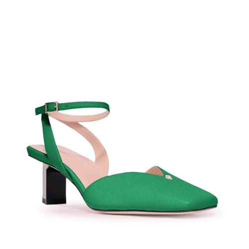 Tiannia Barnes Women's Hope Ankle Strap Pump, Green, 12