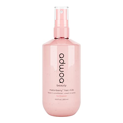 adwoa beauty Melonberry™ Hair Milk Leave In Conditioner Spray for Smooth, Moisturized, and Detangled Fine Hair, with Kalahari Melon, Strawberry and Raspberry Seed Oils, for all Hair Types - 6.8 oz