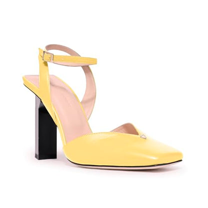 Tiannia Barnes Women's Hope Ankle Strap Pump, Yellow, 9