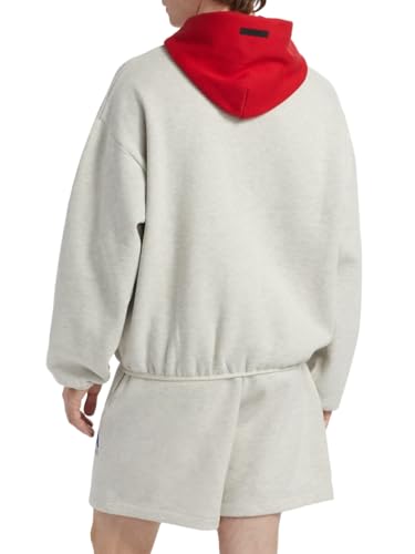 Fear of God Essentials, Pull Over Hoodie - Bulls, Large, Light Heather