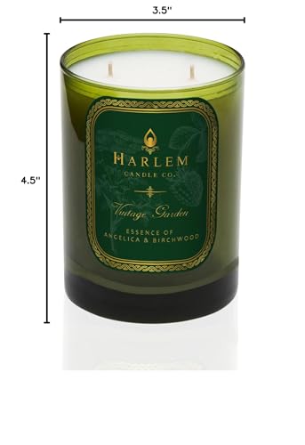 Harlem Candle Company Vintage Garden Luxury Candle, 11 oz Glass Jar, Double Wick, Soy Wax, Gift Box, Wild Berry, Rose, Absinthe, Angelica, Strawberry Musk, and Birchwood, 80 Hour Burn