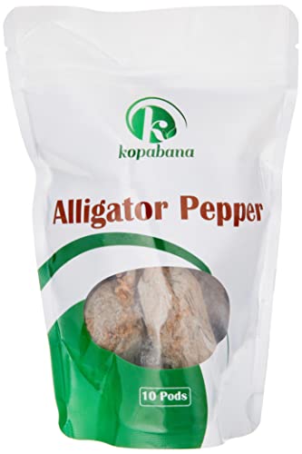 KOPABANA (10 Pods) Organic Alligator Pepper/dried Mbongo Pepper Spice Seed Pods/Non-GMO/Guinea Pepper -