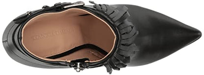 Tiannia Barnes Women's Jazzy Fringe Bootie Nappa Leather Ankle Boot, Black, 8