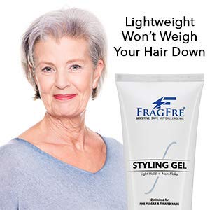 FRAGFRE Light Hold Hair Gel Fragrance Free 8 oz - Lightweight Styling Gel for Fine Fragile and Weakened Hairs - Paraben Free Hypoallergenic Sensitive Formula - Vegan Gluten Free Cruelty Free (1 Pack)