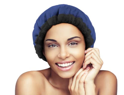 Glow by Daye Cordless Deep Conditioning Thermal Heat Cap, Microwavable Heat Therapy for Hair, Portable, Reversible Midnight