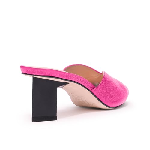 Tiannia Barnes Women's Tiffany Toe Strap Mule, Fuschia/Pink, 6 Narrow