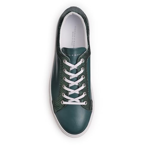 Tiannia Barnes Men's Leather Sneaker, Olive, 7