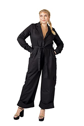 Pantora Women's Nicole Utility Jumpsuit, Black, Large