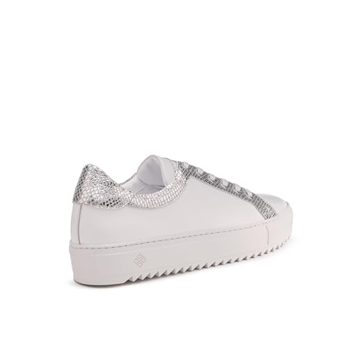 Tiannia Barnes Men's Leather Sneaker, Alabaster White, 7