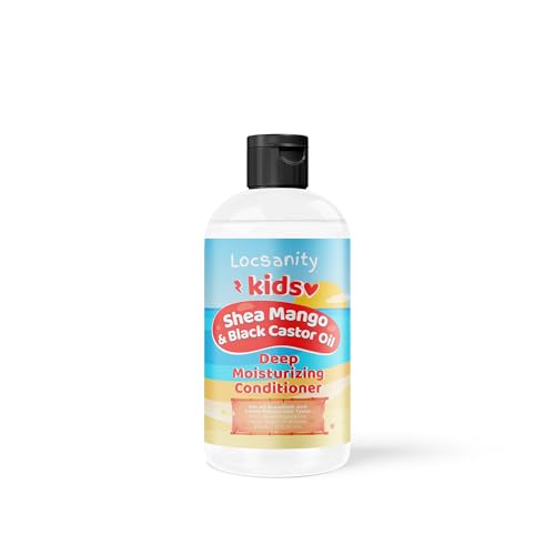 Locsanity Shea and Mango Kids Moisturzing and Deep Conditioning Conditioner, 12 oz, for Natural, Kinky and Curly Hair, Locs