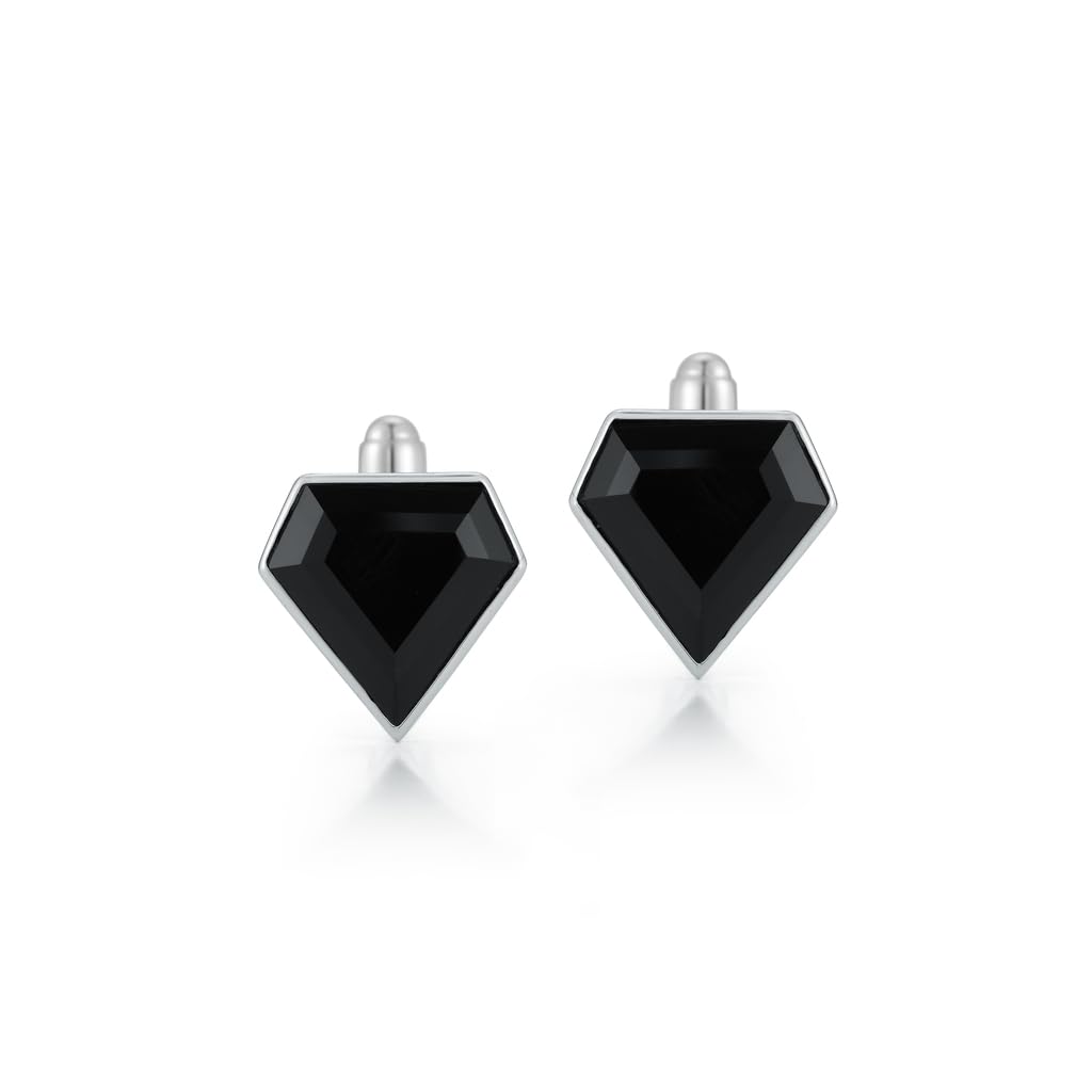 Onyx Pentagon Cufflinks, OS, Black