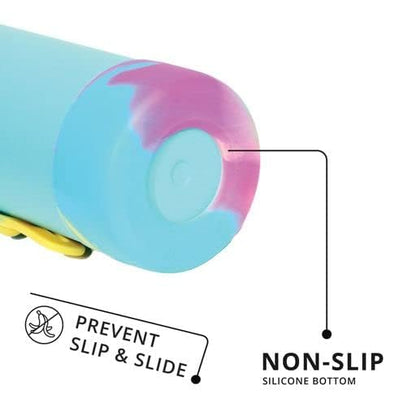 Elemental Iconic Kids Water Bottle with Straw Lid & Stress Reliever Pop It Handle, Leak-Proof When Closed, Triple Insulated Stainless Steel Reusable Thermos Water Bottle, 20oz - Blue Tie Dye