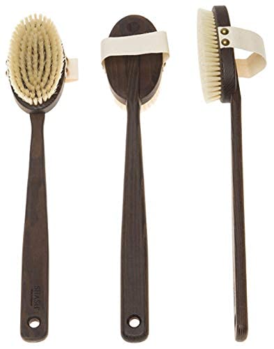 Since 1869 Hand Made in Germany - 100% Boar Bristle Body Brush, Gently Exfoliates Skin for a Softer, Smoother Complexion, Dry Brush Body Scrubber Helps Promote Circulation for a Healthy Glow