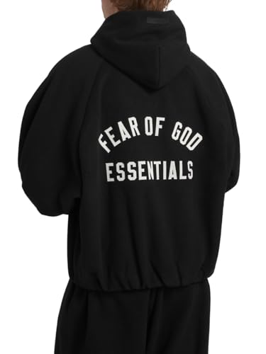 Fear of God Essentials, Brushed Hooded Bomber Jacket, X-Small, Black