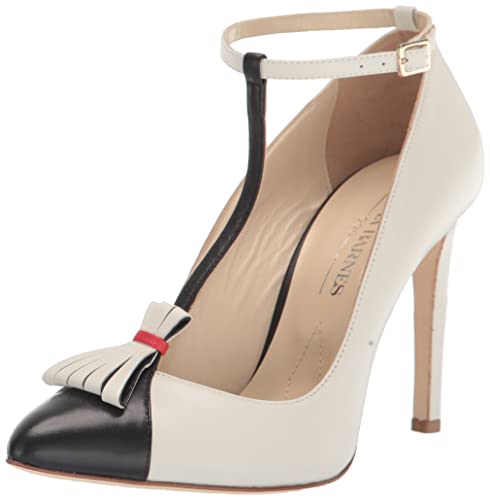 Tiannia Barnes Women's Tamron T-Strap Pump, White, 11.5
