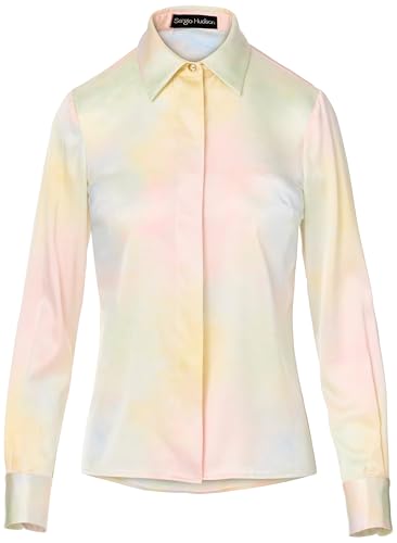 Sergio Hudson, Silk Button Down Blouse, 2, Multicolor Pastel