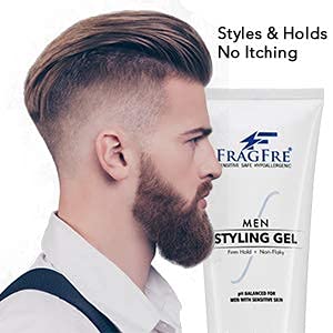 FRAGFRE Men's Firm Hold Hair Gel for Aggressive Styles - Paraben-Free Hypoallergenic Formula for Sensitive Skin, No Irritations - 8 oz