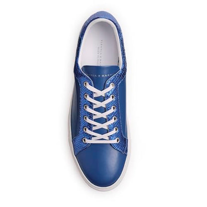 Tiannia Barnes Men's Leather Sneaker, Lapis Blue, 11