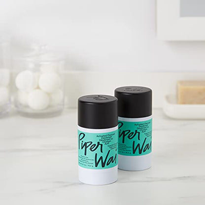 PiperWai Natural Deodorant w/Activated Charcoal | Odor Protection, Vegan, Aluminum Free, Shark Tank Product for Women & Men | Great for Travel, & Gifts | 50g Scented Stick 2-Pack