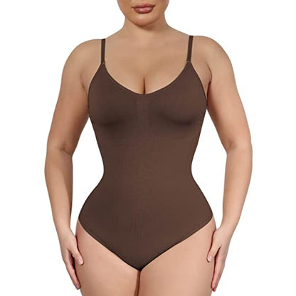Soo slick Seamless Bodysuit for Women Tummy Control Shapewear, Sculpting Thong Dupes Shaping Tops Large