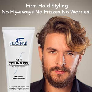 FRAGFRE Men's Firm Hold Hair Gel for Aggressive Styles - Paraben-Free Hypoallergenic Formula for Sensitive Skin, No Irritations - 8 oz