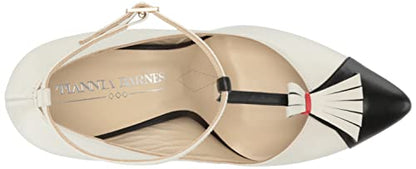 Tiannia Barnes Women's Tamron T-Strap Pump, White, 11.5