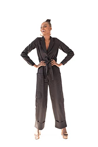 Pantora Women's Nicole Utility Jumpsuit, Black, Large