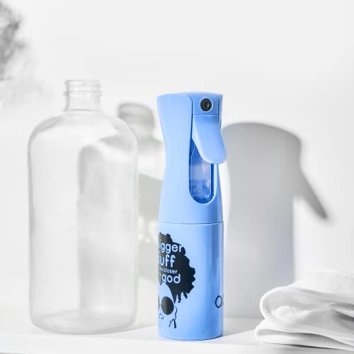 adwoa beauty Blue Custom Continuous Ultra Fine Mist Spray Bottle, Multi-Tasking for Hair, Skin, Home, Pet Care and more, Refillable and Reusable 5oz.