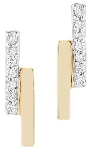 Mateo New York, Mini Diamond Bar Bypass Stud Earrings
