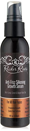 Rucker Roots Anti - Frizz Silkening Growth Serum |Ginger, Turnip, Carrot Root Oils| Promotes Growth