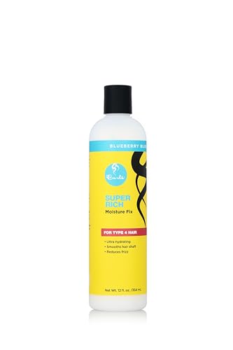 Curls Blueberry Bliss Super Rich Moisture Fix Leave In Conditioner - 12 oz, Ultra Hydrating Curly Hair Moisturizer, Smooths Hair Shaft & Helps Reduce Frizz, For Type 4 Coily Hair