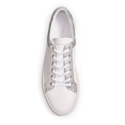 Tiannia Barnes Men's Leather Sneaker, Alabaster White, 7