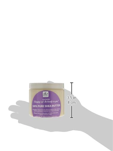 RA COSMETICS Whipped Shea Butter Lavender - 100% Pure and Natural African Shea Butter - Ultimate Handcrafted Moisturizer with Essential Vitamins for Radiant Skin and Luscious Hair - 12oz Jar