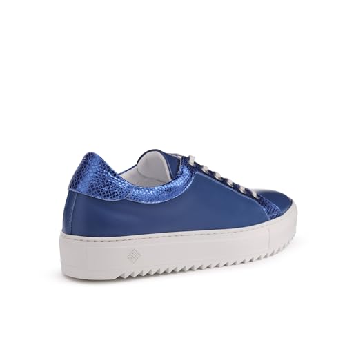 Tiannia Barnes Men's Leather Sneaker, Lapis Blue, 11