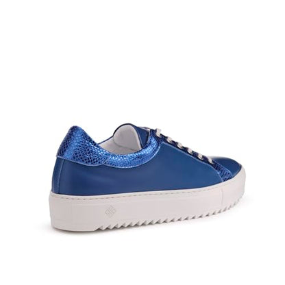 Tiannia Barnes Men's Leather Sneaker, Lapis Blue, 7