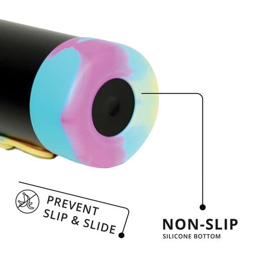 Elemental Iconic Kids Water Bottle with Straw Lid & Stress Reliever Pop It Handle, Leak-Proof When Closed, Triple Insulated Stainless Steel Reusable Thermos Water Bottle, 20oz - Dragon