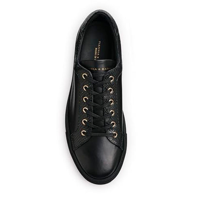 Tiannia Barnes Men's Leather Sneaker, Black, 8