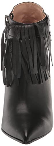 Tiannia Barnes Women's Jazzy Fringe Bootie Nappa Leather Ankle Boot, Black, 8