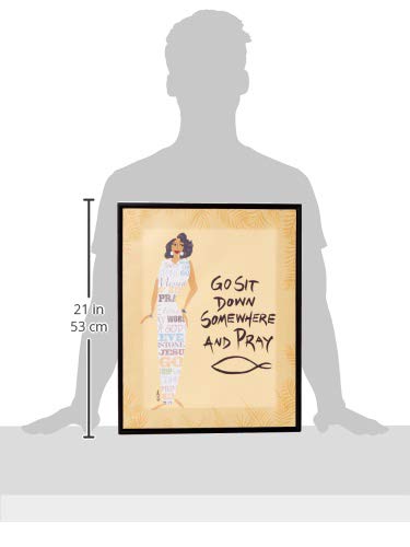 Shades of Color Go Sit Down Somewhere and Pray Famed Canvas Art, 19.625 x 15.625 inches (FCA154), Multicolor