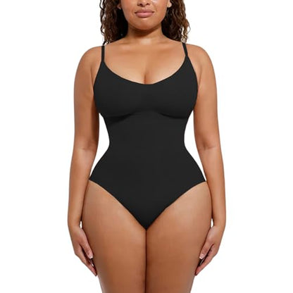 Seamless Bodyshaper Bodysuit for Women - Full Body Shapewear Body Sculpting Suits Sleeveless Round Neck Black 5X-Large