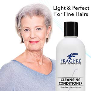 FRAGFRE Cleansing Conditioner for Fine Fragile and Treated Hairs 12 oz (2-Pack Gift Set) - Mild Conditioning Shampoo for Sensitive Skin - Sulfate Free Fragrance Free Paraben Free - Vegan Co-wash