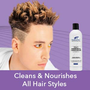 FRAGFRE 2 in 1 Shampoo and Conditioner 12 oz (2-Pack Gift Set) - Fragrance Free Conditioning Shampoo for Short to Medium Hairs - Color Safe - Sulfate Free Cleansing Conditioner for Sensitive Skin