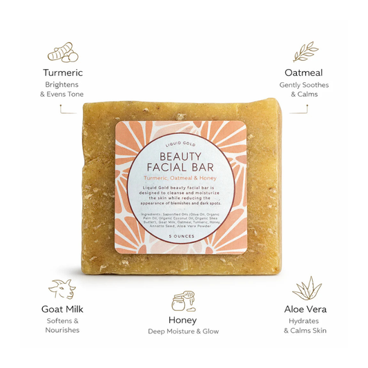 Beauty Facial Bar With Turmeric, Oatmeal, Honey Brightens Skin Complexion, Gets Rid Of Blemishes And Calms Acne  For Smooth Beautiful Skin