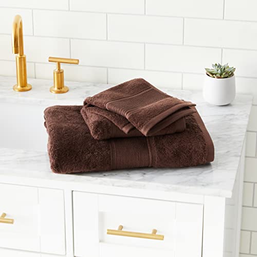 Eclipse Home Classic Brown Bathroom Towel Set - Pure Cotton Bath Towels - Soft, Fluffy Super Absorbent Cloths for Shower, Beach, Kitchen - Set of 3 Luxury Bathroom Towels