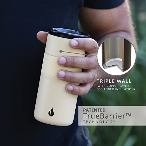 Elemental Artisan Insulated Tumbler, Triple Wall Coffee Travel Mug, Reusable Stainless Steel Coffee Tumbler with Ceramic Lid, Thermal Coffee Cups for Hot (6 Hrs) & Cold (18 Hrs), 16oz - Sand