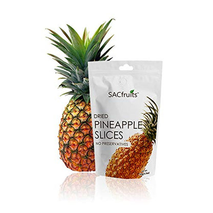 SACFruits All Natural Delicious Dried Pineapple Slices | Non-GMO | Unsweetened & Unsulfured – Lean, Vegan & Paleo Friendly Snacks (3 bags x 1.7oz)